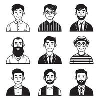 Collection of stick figures with different poses, human icon vector