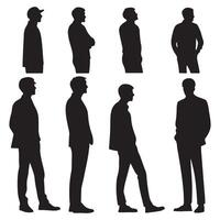 Differnent man Body Types black white icon se vector
