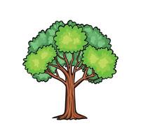 Tree symbol colored isolated hand drawn vector