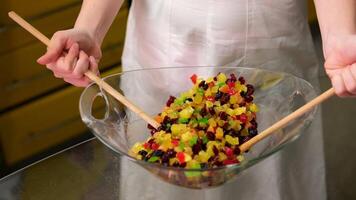 simmering dried fruits and zest of orange and lemons for holiday fruit cake flat lay video
