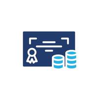 finacial certificate colored icon design good for web or mobile app vector
