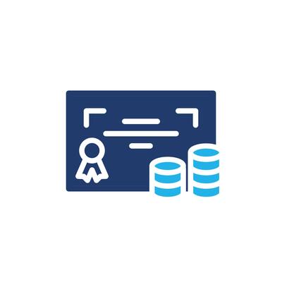 finacial certificate colored icon design good for web or mobile app