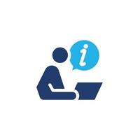 information and help desk agent colored icon design good for web or mobile app vector