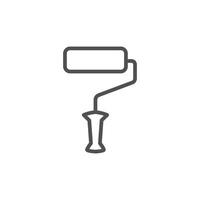 Paint roller illustration thin outline icon design good for web or mobile app vector