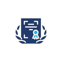 certificate with branches colored icon design good for web or mobile app vector