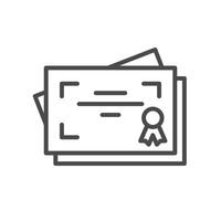 certificate line simple icon design good for web or mobile app vector