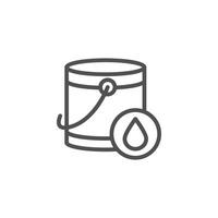 Paint Bucket with paint sign thin outline icon design good for web or mobile app vector
