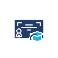 diploma with graduation cap colored icon design good for web or mobile app vector