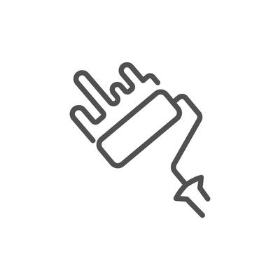 Paint roller and paint node thin outline icon design good for web or mobile app
