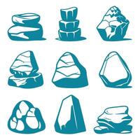 Set of rock and stone illustration . vector