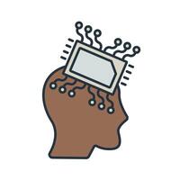 artificial intelligence icons collection. vector