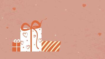 Set of Valentine's Day gift boxes.Pink background with empty space for text.Template for cards,invitations, banners.Promotion and shopping template or background for Love and Valentine's day concept. vector