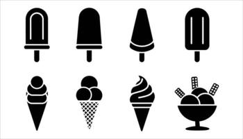 ice cream icon set vector