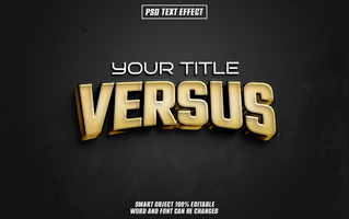 3D gold text effect Versus on dark background. psd