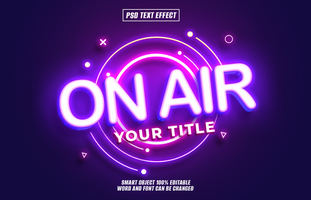 On Air text effect for broadcasting, live streams, psd