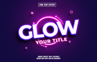 Neon glow text effect with editable .text psd