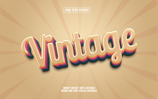 Retro vintage style text effect design. psd