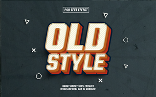 Retro Old Style text effect with 3D design psd