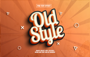 Retro Old Style text effect with vintage style font, psd