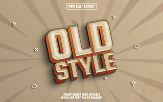 Retro 3D text effect Old Style with vintage background. psd