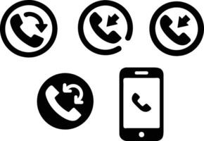 phone and call back icon set with phone vector