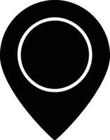a map, location icon, black and white pin with a circle on it vector