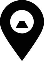 a map, location icon, a black and white map pointer with a pyramid vector