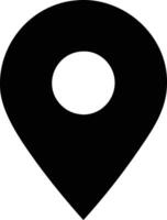 location icon, a black pin with a white circle on it vector