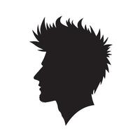 a silhouette of a man's head with a mohawk vector