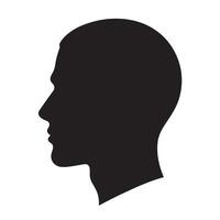 silhouette of a man's head on a white background vector