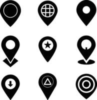 map icons illustration, 9 location icon set vector