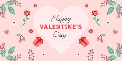 Valentines day background in flat illustration vector