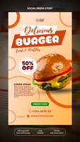 A burger flyer template with a hamburger on it psd