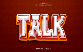 talk 3D creative text effect design psd