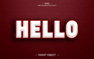 Hello Creative 3D text effect design psd