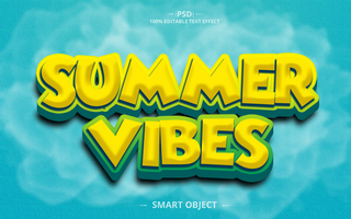 Summer Vibes Editable Text Effect Design psd