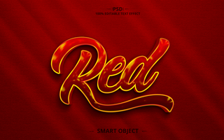 Red 3D Editable Text Effect Design psd