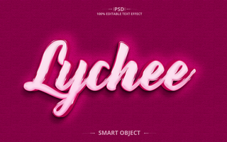 Lychee text effect editable fresh and organic text style psd