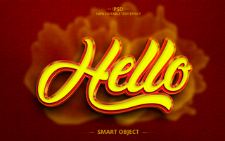 Hello Editable Text Effect Design psd