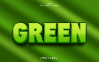 Green 3D text effect Editable Text Effect Design psd