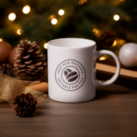 Floating Mug Mockup with a Soft Shadow Effect psd