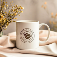 Mockup of a Mug with a Customizable Background psd