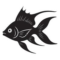 Striking silhouette of an angelfish vector