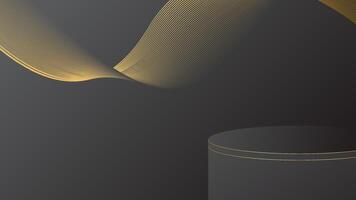 display podium black luxury gold modern presentation product background . stage empty dark design pedestal minimal showcase template space a vector
