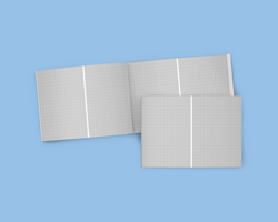 A folded piece of paper with a grid on it psd