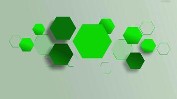 4K Hexagons Technological Background Green Color video