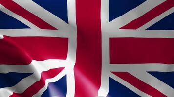 ondulación bandera de Reino Unido imágenes antecedentes realista lento movimiento animación Reino Unido bandera 4k lazo movimiento gráficos video