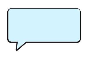 Chat message blue template. Rectangular text frame speech bubble. vector