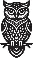 Wise Owl Coloring Page White Background vector