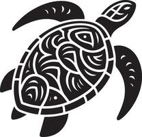 Elegant Turtle Outline Drawing on White Background vector